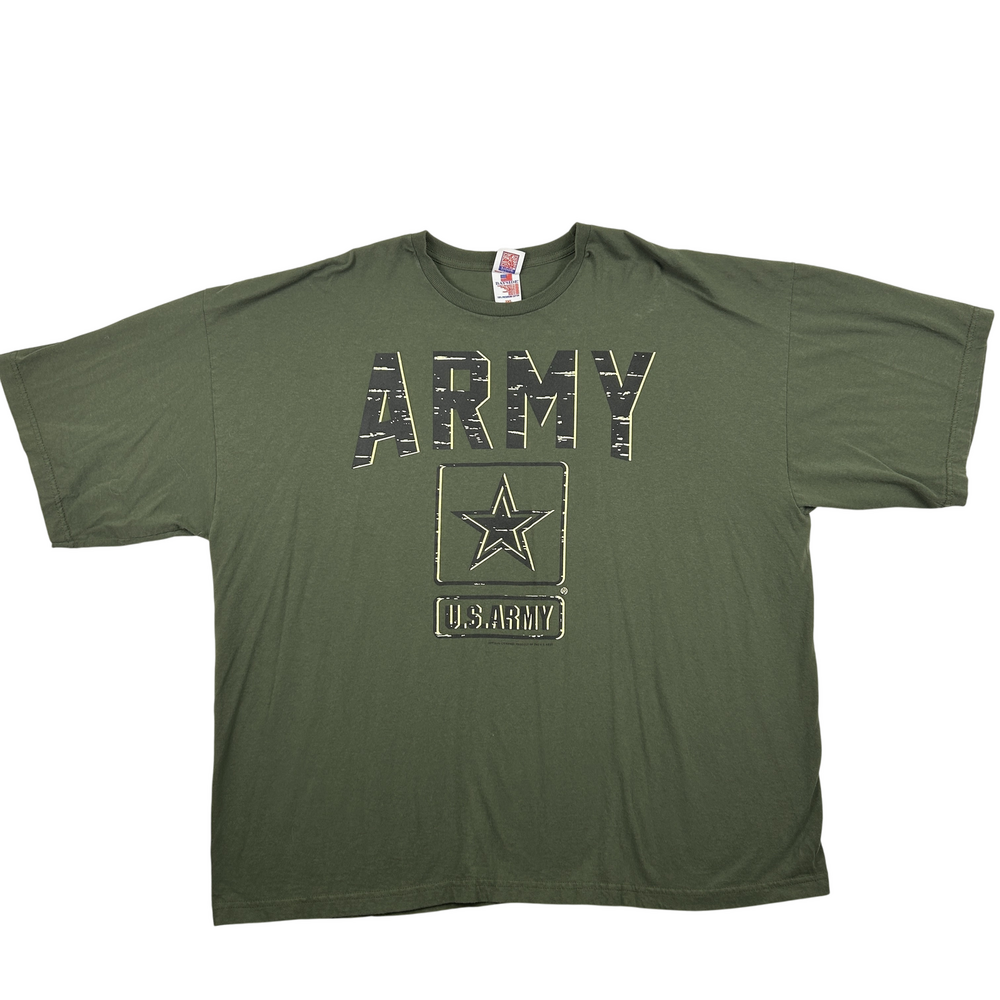 Bayside Shirt Mens 3XL U.S. Army Military Graphic Olive Green USA Made Tee